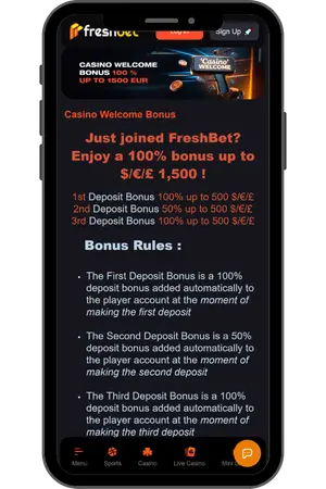 Freshbet welcome offer